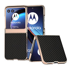 Soft Silicone Gel Leather Snap On Case Cover B04H for Motorola Moto Razr 40 Ultra 5G Black