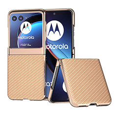 Soft Silicone Gel Leather Snap On Case Cover B04H for Motorola Moto Razr 40 Ultra 5G Khaki