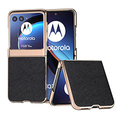 Soft Silicone Gel Leather Snap On Case Cover B09H for Motorola Moto Razr 40 Ultra 5G Black