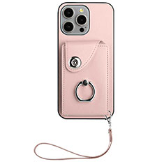 Soft Silicone Gel Leather Snap On Case Cover BF1 for Apple iPhone 15 Pro Max Rose Gold