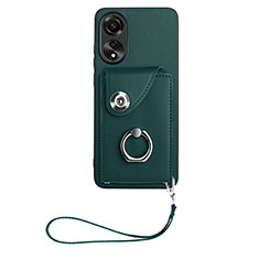 Soft Silicone Gel Leather Snap On Case Cover BF1 for Oppo A78 4G Green