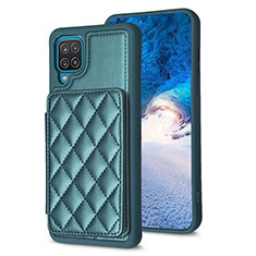 Soft Silicone Gel Leather Snap On Case Cover BF1 for Samsung Galaxy A12 5G Green