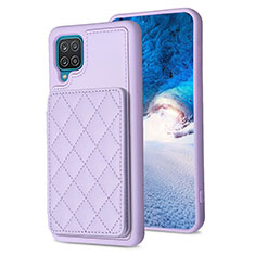 Soft Silicone Gel Leather Snap On Case Cover BF1 for Samsung Galaxy A12 Clove Purple