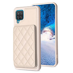 Soft Silicone Gel Leather Snap On Case Cover BF1 for Samsung Galaxy A12 Khaki