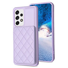 Soft Silicone Gel Leather Snap On Case Cover BF1 for Samsung Galaxy A13 4G Clove Purple