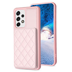 Soft Silicone Gel Leather Snap On Case Cover BF1 for Samsung Galaxy A13 4G Rose Gold