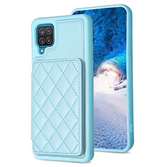 Soft Silicone Gel Leather Snap On Case Cover BF1 for Samsung Galaxy F12 Mint Blue