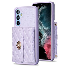 Soft Silicone Gel Leather Snap On Case Cover BF1 for Samsung Galaxy Quantum4 5G Clove Purple