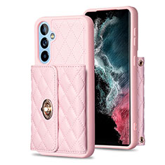 Soft Silicone Gel Leather Snap On Case Cover BF1 for Samsung Galaxy Quantum4 5G Rose Gold