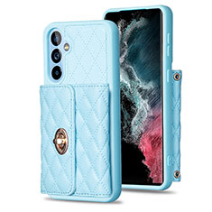 Soft Silicone Gel Leather Snap On Case Cover BF1 for Samsung Galaxy Quantum4 5G Sky Blue