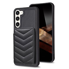 Soft Silicone Gel Leather Snap On Case Cover BF1 for Samsung Galaxy S24 5G Black