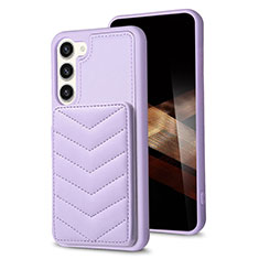 Soft Silicone Gel Leather Snap On Case Cover BF1 for Samsung Galaxy S24 5G Clove Purple