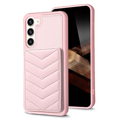 Soft Silicone Gel Leather Snap On Case Cover BF1 for Samsung Galaxy S24 5G Rose Gold