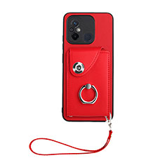 Soft Silicone Gel Leather Snap On Case Cover BF1 for Xiaomi Poco C55 Red