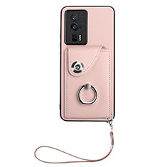 Soft Silicone Gel Leather Snap On Case Cover BF1 for Xiaomi Redmi K60 5G Rose Gold