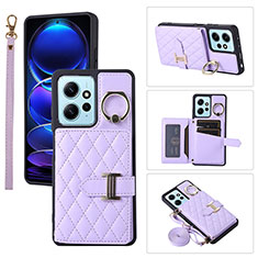 Soft Silicone Gel Leather Snap On Case Cover BF1 for Xiaomi Redmi Note 12 4G Clove Purple