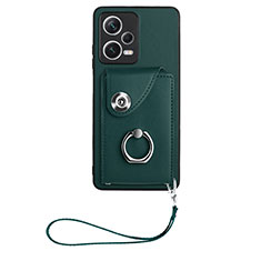 Soft Silicone Gel Leather Snap On Case Cover BF1 for Xiaomi Redmi Note 12 5G Midnight Green