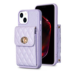 Soft Silicone Gel Leather Snap On Case Cover BF2 for Apple iPhone 13 Clove Purple