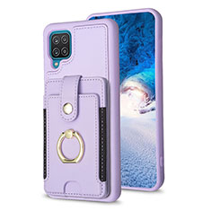 Soft Silicone Gel Leather Snap On Case Cover BF2 for Samsung Galaxy A12 5G Clove Purple