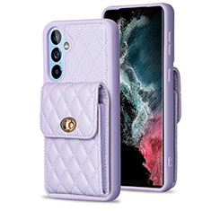 Soft Silicone Gel Leather Snap On Case Cover BF2 for Samsung Galaxy A54 5G Clove Purple