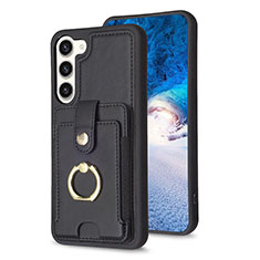 Soft Silicone Gel Leather Snap On Case Cover BF2 for Samsung Galaxy S22 Plus 5G Black