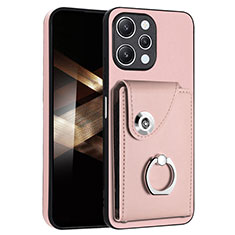 Soft Silicone Gel Leather Snap On Case Cover BF2 for Xiaomi Poco M6 Pro 5G Rose Gold