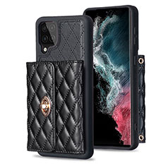 Soft Silicone Gel Leather Snap On Case Cover BF3 for Samsung Galaxy A12 5G Black