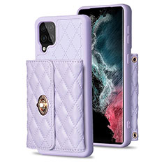 Soft Silicone Gel Leather Snap On Case Cover BF3 for Samsung Galaxy A12 5G Clove Purple