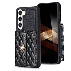 Soft Silicone Gel Leather Snap On Case Cover BF3 for Samsung Galaxy S24 Plus 5G Black