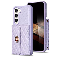 Soft Silicone Gel Leather Snap On Case Cover BF3 for Samsung Galaxy S24 Plus 5G Clove Purple