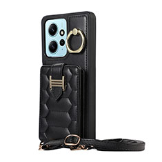 Soft Silicone Gel Leather Snap On Case Cover BF3 for Xiaomi Redmi Note 12 4G Black