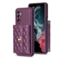 Soft Silicone Gel Leather Snap On Case Cover BF4 for Samsung Galaxy Jump3 5G Purple