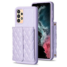 Soft Silicone Gel Leather Snap On Case Cover BF5 for Samsung Galaxy A13 4G Clove Purple