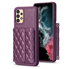 Soft Silicone Gel Leather Snap On Case Cover BF5 for Samsung Galaxy A13 4G Purple