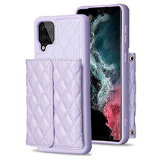 Soft Silicone Gel Leather Snap On Case Cover BF5 for Samsung Galaxy F12 Clove Purple