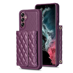 Soft Silicone Gel Leather Snap On Case Cover BF5 for Samsung Galaxy Jump3 5G Purple