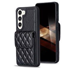 Soft Silicone Gel Leather Snap On Case Cover BF5 for Samsung Galaxy S24 5G Black