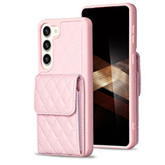 Soft Silicone Gel Leather Snap On Case Cover BF5 for Samsung Galaxy S25 5G Rose Gold