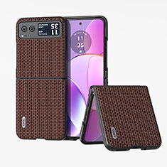 Soft Silicone Gel Leather Snap On Case Cover BH4 for Motorola Moto Razr 40 5G Brown