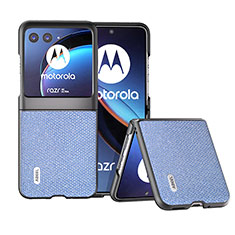 Soft Silicone Gel Leather Snap On Case Cover BH6 for Motorola Moto Razr 40 Ultra 5G Blue