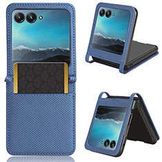 Soft Silicone Gel Leather Snap On Case Cover BY6 for Motorola Moto Razr 40 Ultra 5G Blue