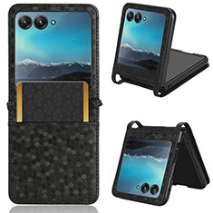 Soft Silicone Gel Leather Snap On Case Cover CX2 for Motorola Moto Razr 40 Ultra 5G Black