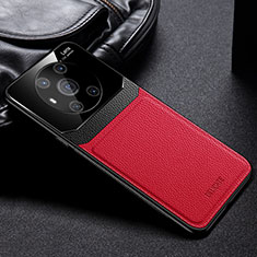 Soft Silicone Gel Leather Snap On Case Cover FL1 for Huawei Honor Magic3 5G Red