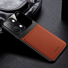 Soft Silicone Gel Leather Snap On Case Cover FL1 for OnePlus Ace 2V 5G Brown