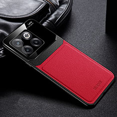 Soft Silicone Gel Leather Snap On Case Cover FL1 for OnePlus Ace Pro 5G Red