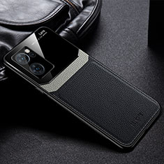 Soft Silicone Gel Leather Snap On Case Cover FL1 for Oppo Find X5 Lite 5G Black