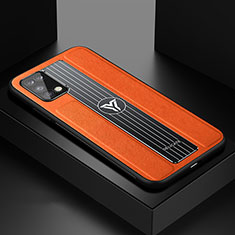 Soft Silicone Gel Leather Snap On Case Cover FL1 for Samsung Galaxy A03s Orange