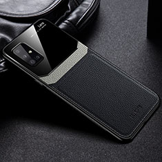 Soft Silicone Gel Leather Snap On Case Cover FL1 for Samsung Galaxy M31s Black