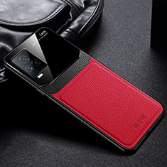 Soft Silicone Gel Leather Snap On Case Cover FL1 for Vivo iQOO 7 5G Red