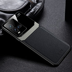 Soft Silicone Gel Leather Snap On Case Cover FL1 for Vivo iQOO 9T 5G Black